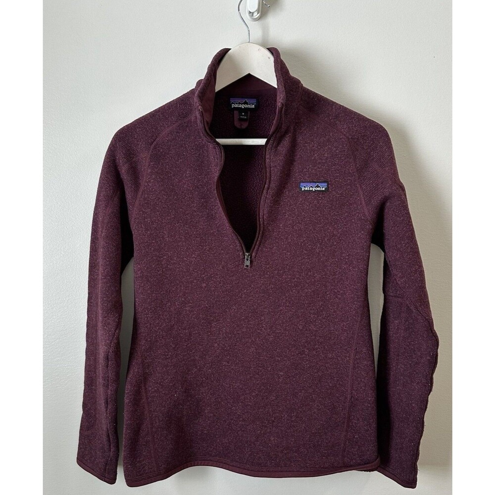 Patagonia Better Sweater 1/4 Zip Pullover Burgundy Womens Sz. Medium Outdoor